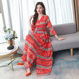Spring and Summer New Silk Long Dress Women Multicolor Elastic Waist